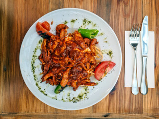 Traditional turkish meal Chicken cokertme. Turkish name is 