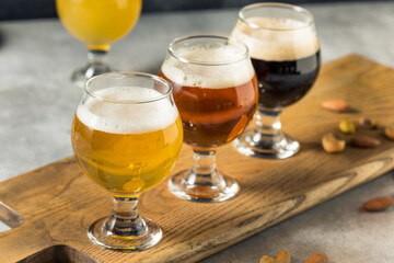 Cold Refreshing Craft Beer Flight