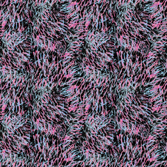 Colored pencils textures seamless pattern on black background. Design for fabric, wallcovering, postcards, invitations, paper for scrapbooking, or wrapping paper.