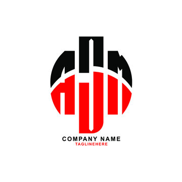 AJM letter design. AJM letter logo design with white background. AJM creative letter logo with two colors.
