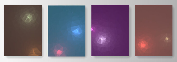 Collection polygonal backgrounds In style low poly