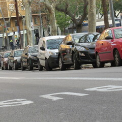 Caror parqueados en Barcelona España