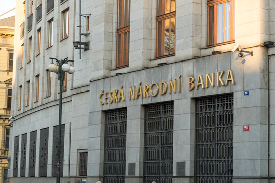 Prague, Czech Republic - July 22, 2020: Czech National Bank, CNB, Česk&aacute; n&aacute;rodn&iacute; banka, the central bank and financial market supervisor in the Czech Republic