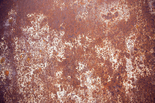 Dark orange worn rusty metal texture background.