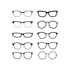 A set of glasses. Simple vector illustration on a white background