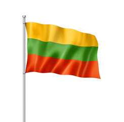 Lithuanian flag isolated on white