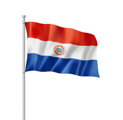 Paraguayan flag isolated on white
