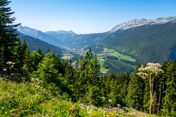 Fototapeta na wymiar Mountain landscape in The Grand-Bornand, France