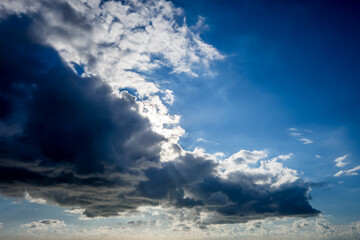 Cloudy dramatic sky at sunset