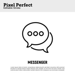 Messenger thin line icon: two speech bubbles. Chat. Modern vector illustration.