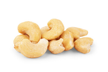 Cashew nuts isolated on the white