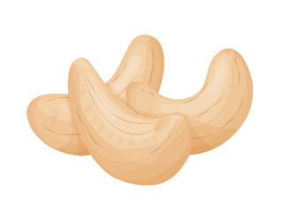 Cashew nuts. Illustration of delicious healthy vegan snack.