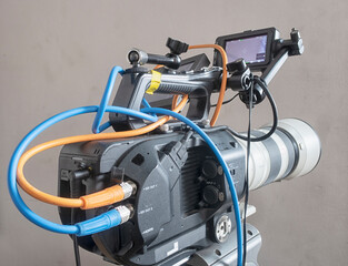 Professional digital video camera cinematography in the pavilion.