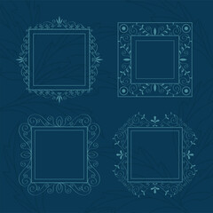 four elegants monograms icons