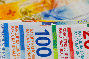 Obraz premium CHF paper money, Swiss currency