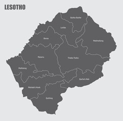 Lesotho administrative map