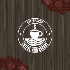 coffee shop seal in wooden