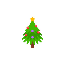 Christmas tree vector isolated icon. Emoji illustration. Evergreen tree vector emoticon