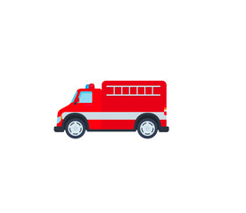 Fire engine vector isolated icon. Emoji illustration. Firetruck vector emoticon