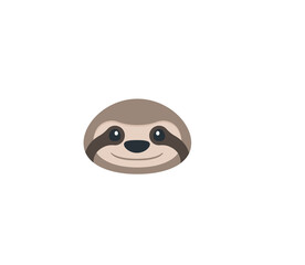 Sloth face vector isolated icon. Emoji illustration. Sloth vector emoticon