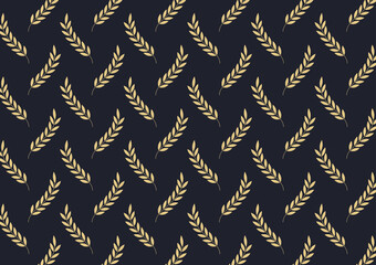 Fototapeta premium Wheat pattern wallpaper. oat symbol. free space for text. rice sign. Rice pattern wallpaper.