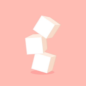 Marshmallow cartoon vector. free space for text. Marshmallow stack.