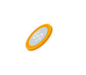 Dollar coin vector isolated icon. Emoji illustration. Coin vector emoticon