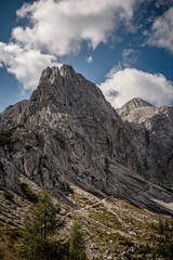 View of Mala Mojstrovka in Slovenia on a beautiful September late summer day