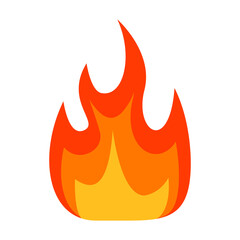 Fire flame icon. Bonfire color symbol. Vector isolated on white background.