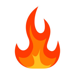 Fire flame icon. Bonfire color symbol. Vector isolated on white background.