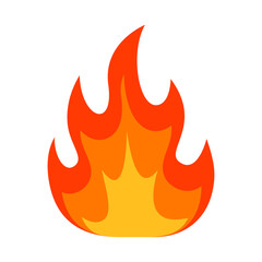 Fire flame icon. Bonfire color symbol. Vector isolated on white background.