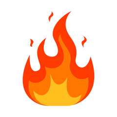 Fire flame icon. Bonfire color symbol. Vector isolated on white background.