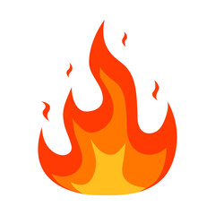 Fire flame icon. Bonfire color symbol. Vector isolated on white background.