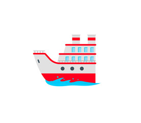 Ship vector isolated icon. Emoji illustration. Passenger Ship vector emoticon