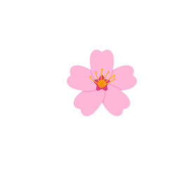 Cherry blossom vector isolated icon. Emoji illustration. Cherry flower vector emoticon