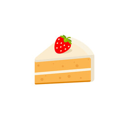 Cake slice vector isolated icon. Emoji illustration. Cake slice vector emoticon