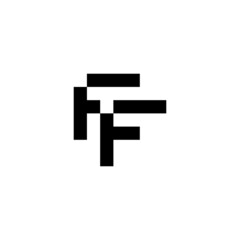 initial letters ff pixel art logo vector