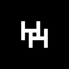 initial letters hh pixel art logo vector