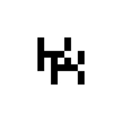initial letters kk pixel art logo vector