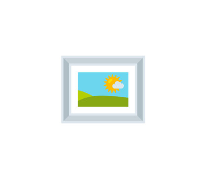 Framed Picture vector isolated icon. Emoji illustration. Painting vector emoticon