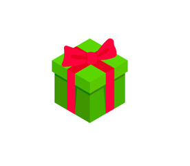 Present box vector isolated icon. Gift box emoji illustration. Present box vector isolated emoticon