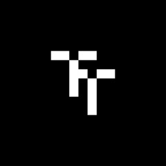 initial letters tt pixel art logo vector