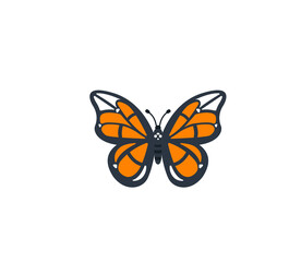 Fototapeta na wymiar Butterfly vector isolated icon. Emoji illustration. Butterfly vector emoticon