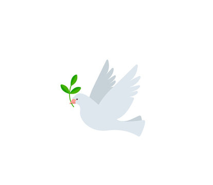 Dove vector isolated icon. Dove of Peace emoji illustration. Pigeon vector isolated emoticon