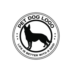 pet dog logo design concept template