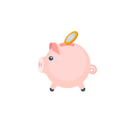 Piggy bank vector isolated icon. Emoji illustration. Piggy bank vector emoticon