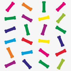Pet bone pattern, colored dog bone. Puppy	