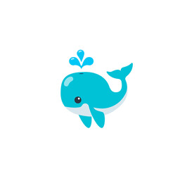 Spouting Whale vector isolated icon. Emoji illustration. Spouting Whale vector emoticon