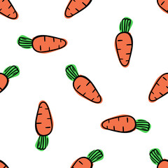 Vector seamless pattern with carrots. Vector illustration