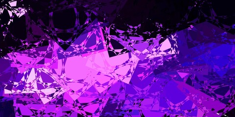 Dark Purple vector backdrop with triangles, lines.